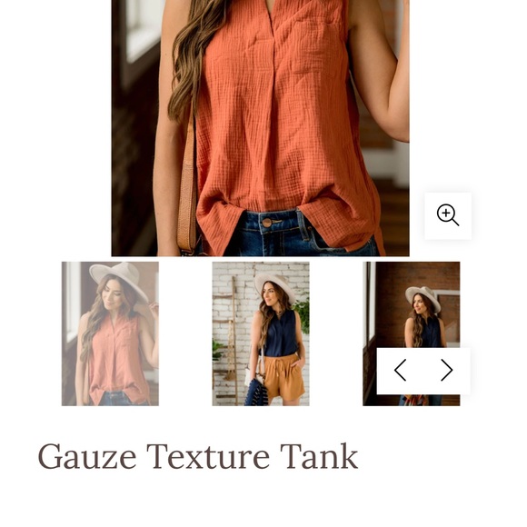 Light orange gauze tank - Picture 3 of 4